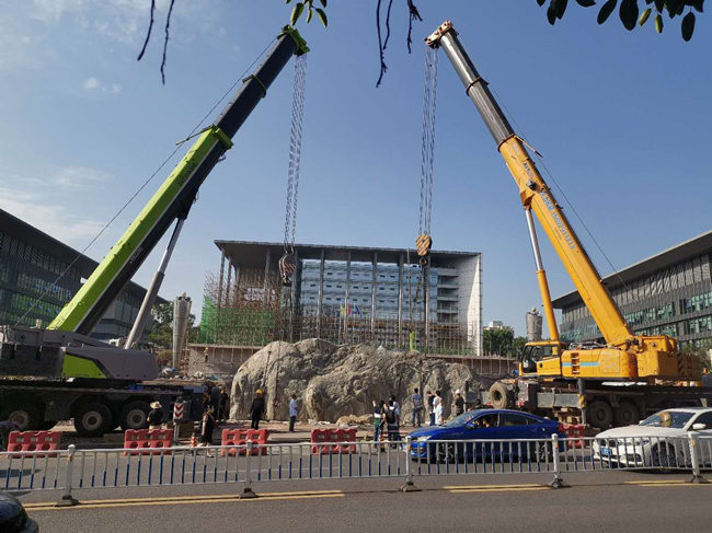 潼南风景石吊装搬运